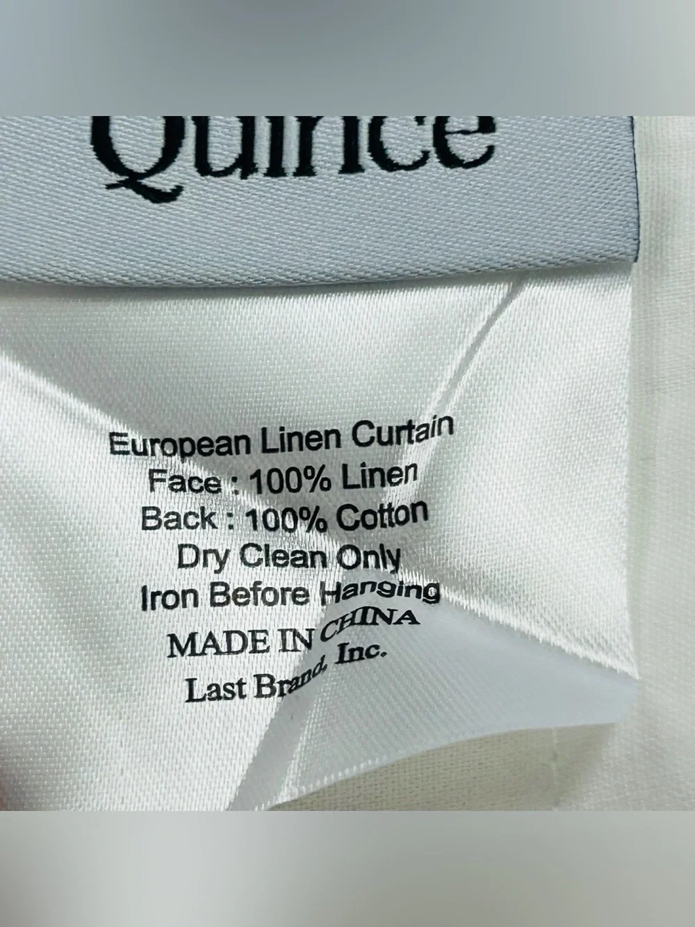NWT QUINCE Set Of 2 48x96 European Linen Curtains White 8694
